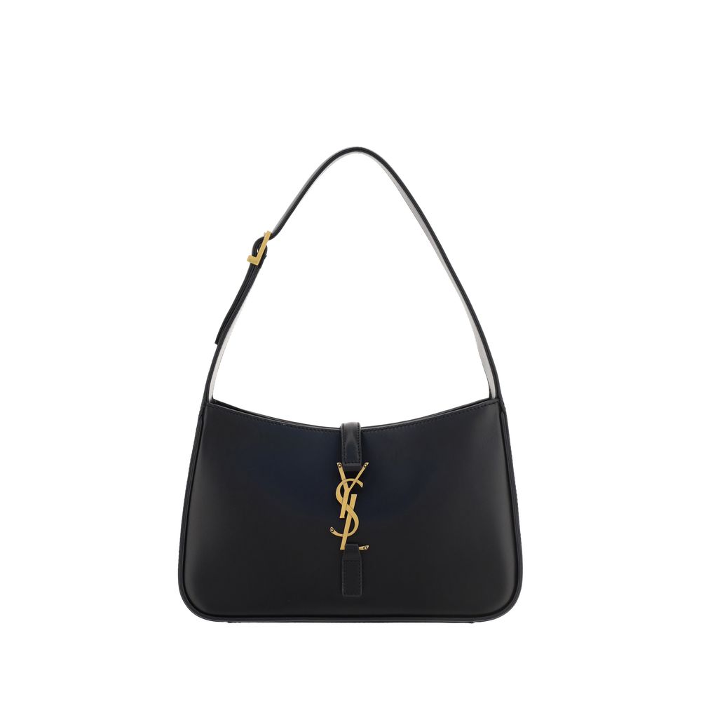 Black Calf Leather Bos Taurus Shoulder BagThe Leather Hobo Shoulder Bag by Saint Laurent is an essential and refined model made of smooth leather with an elegant finish. Featuring a single adjustable top handle with buckle, it is distinguished by the inte