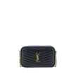 Black Calf Leather Bos Taurus Shoulder BagThe Lou leather Shoulder Bag by Saint Laurent is an elegant and versatile accessory, featuring an all-over quilted and padded design that enhances its sophisticated texture. The chain shoulder strap adds a glamoro