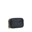 Black Calf Leather Bos Taurus Shoulder BagThe Lou leather Shoulder Bag by Saint Laurent is an elegant and versatile accessory, featuring an all-over quilted and padded design that enhances its sophisticated texture. The chain shoulder strap adds a glamoro