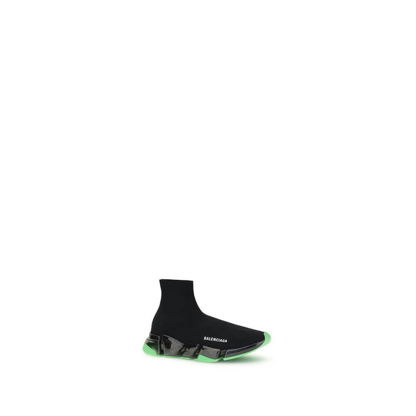 Black Polyester Athletic SneakersBalenciaga’s Speed Sneakers are a bold and contemporary take on the sneaker concept, with an innovative design that combines comfort and style. The fitted sock style ensures a perfect fit and a lightweight feel, while the