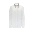 White Cotton Dress ShirtWhite Shirt with Removable Jewel Collar Gucci. Front fastening with covered buttons, long sleeves, removable classic collar covered with decorated tulle and crystals, Korean collar. Regular fit. Composition: 100% Cotton Internal SK