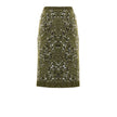 Green Viscose Mini SkirtMilitary Green Sequined Knit Skirt Gucci. In military green, knitwear, elasticated waistband, tube model, above-the-knee length. Multicolored sequins applied. Composition: 51% Viscose, 30% Polyamide, 18% Wool, 1% Elastane Internal