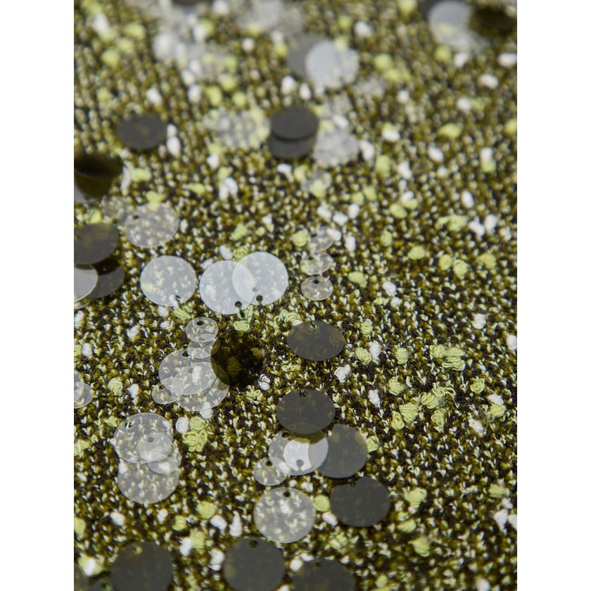 Green Viscose Mini SkirtMilitary Green Sequined Knit Skirt Gucci. In military green, knitwear, elasticated waistband, tube model, above-the-knee length. Multicolored sequins applied. Composition: 51% Viscose, 30% Polyamide, 18% Wool, 1% Elastane Internal