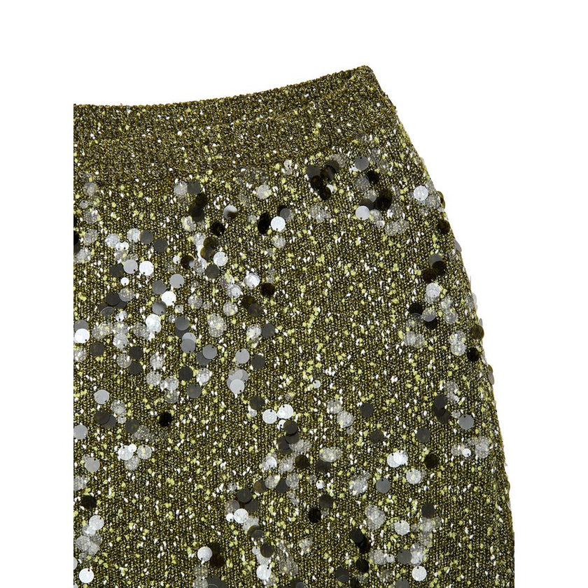 Green Viscose Mini SkirtMilitary Green Sequined Knit Skirt Gucci. In military green, knitwear, elasticated waistband, tube model, above-the-knee length. Multicolored sequins applied. Composition: 51% Viscose, 30% Polyamide, 18% Wool, 1% Elastane Internal