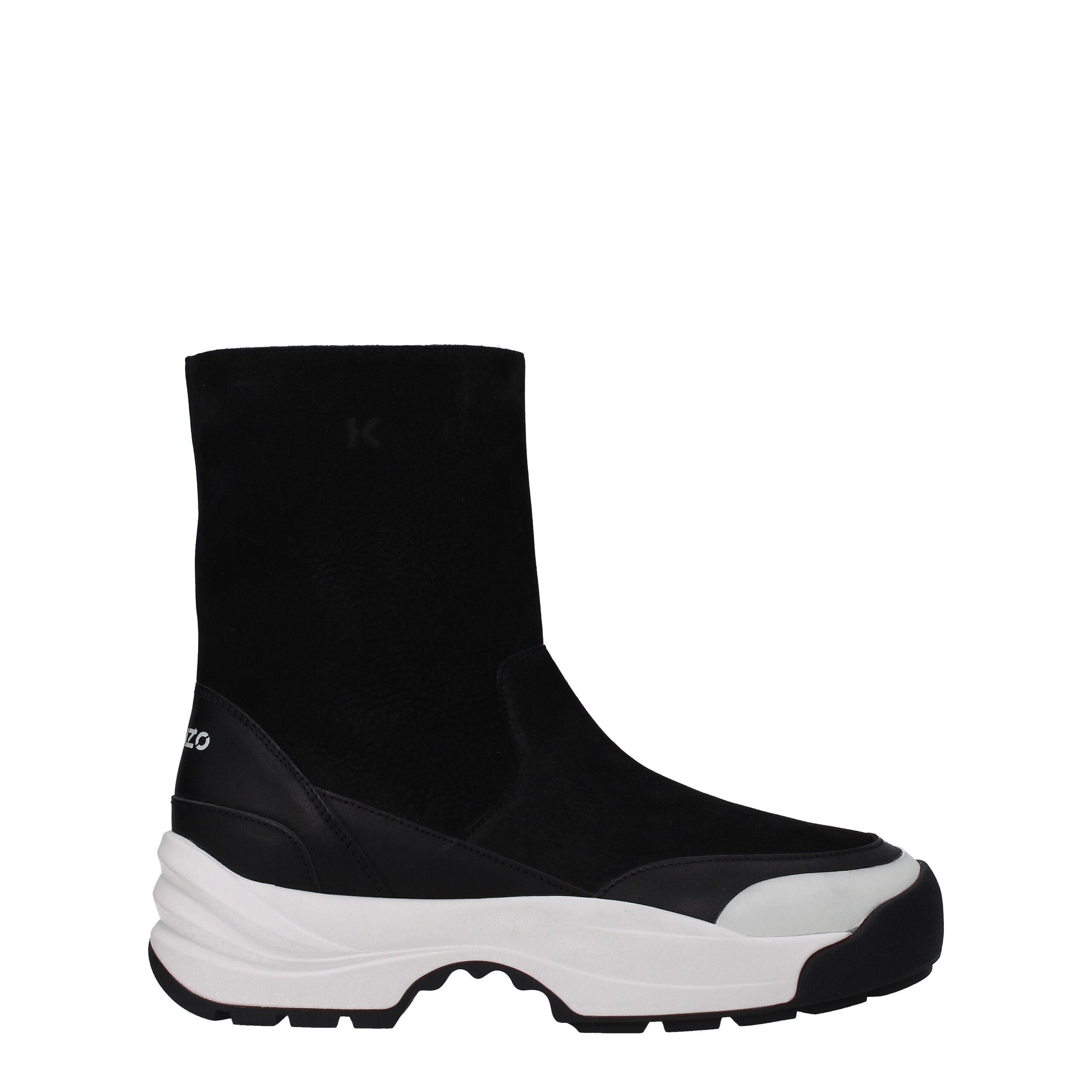 Black Leather Ankle BootsDescription: The product with MPN FB65BT060L7699 and code F66022 suede in black is a ankle boots designed by Kenzo. It has features like vintage effect, side logo, back logo. Additional Info: Style: Casual Closing type: Zip Closur