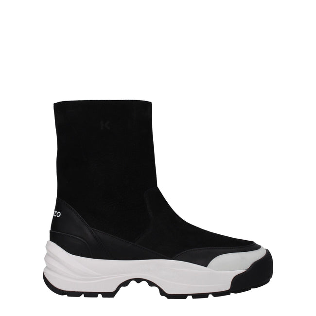 Black Leather Ankle BootsDescription: The product with MPN FB65BT060L7699 and code F66022 suede in black is a ankle boots designed by Kenzo. It has features like vintage effect, side logo, back logo. Additional Info: Style: Casual Closing type: Zip Closur