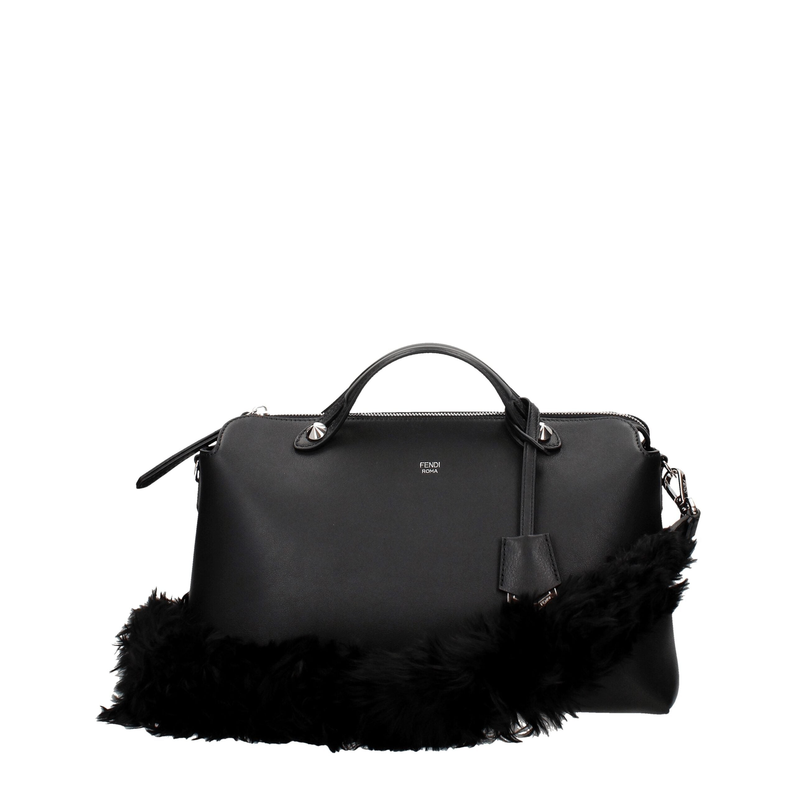 Schwarze Schultertasche aus Leder