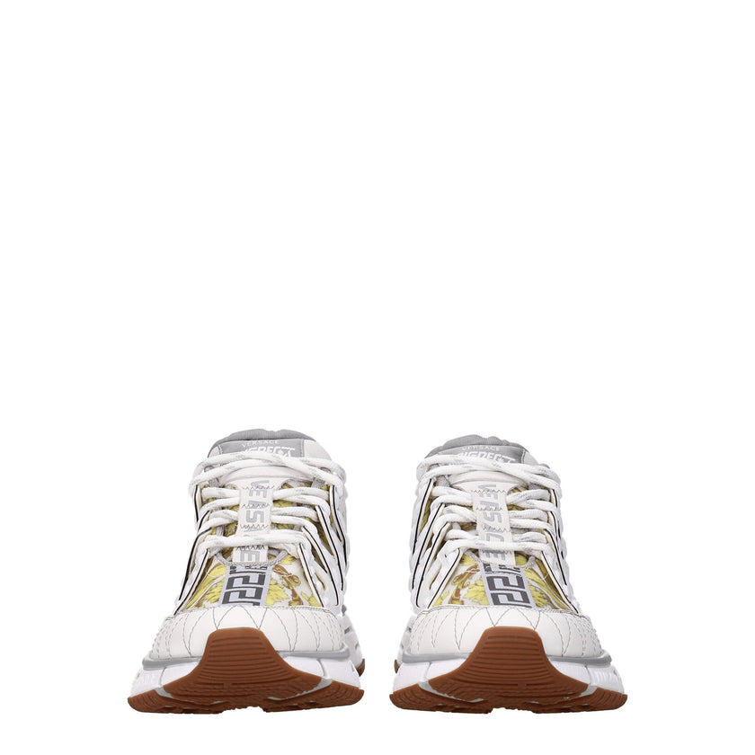 White Leather Athletic SneakersDescription: The product with MPN 1004182D16TCGD014H and code F69428 leather in white is a sneakers designed by Versace. It has features like front logo, side logo, back logo. Additional Info: Closing type: Lace up Closure M
