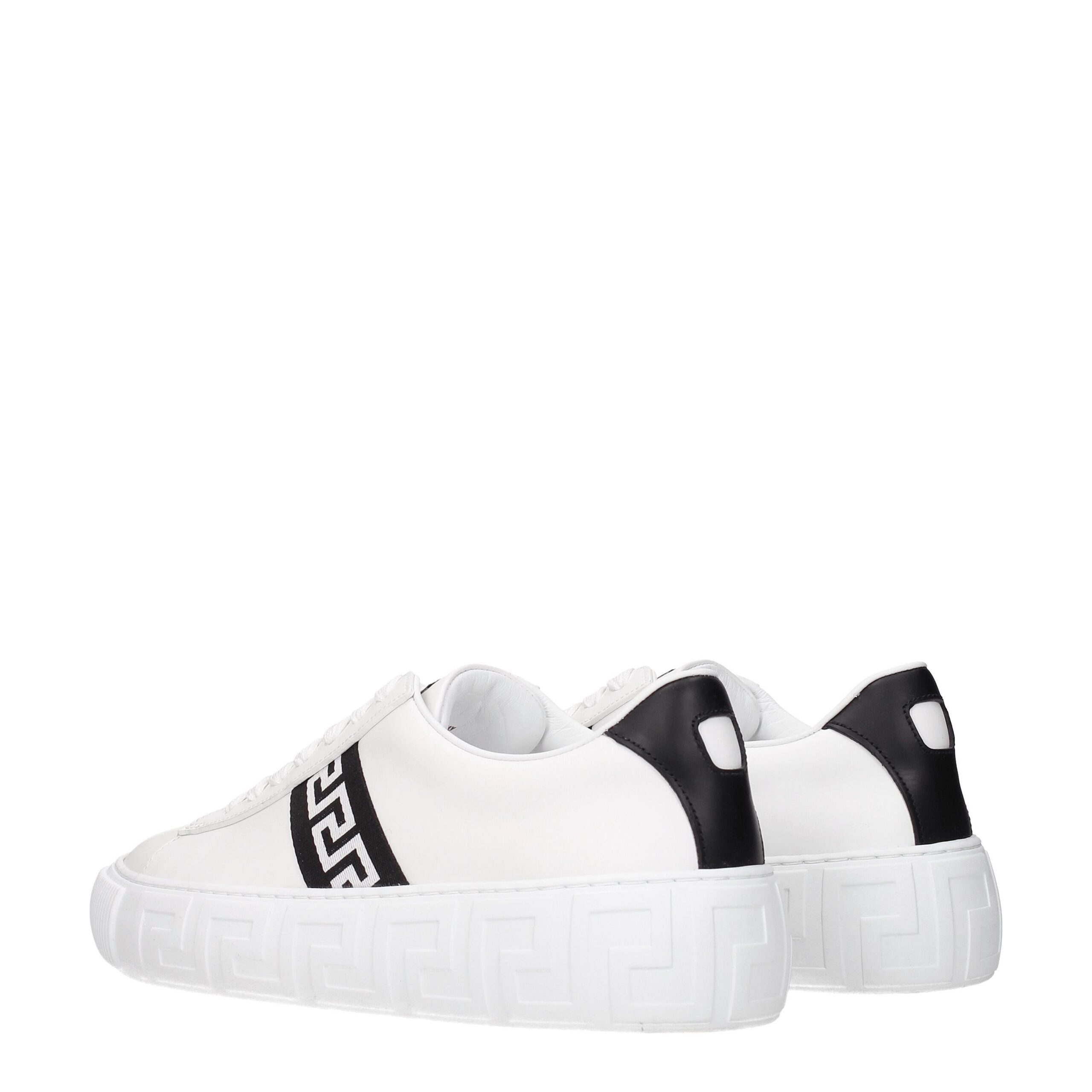 White Leather SneakersDescription: The product with MPN DSU84041A007752W020 and code F69426 leather in white is a sneakers designed by Versace. It has features like side detail, front logo. Additional Info: Style: Casual Closing type: Lace up Closure Mate