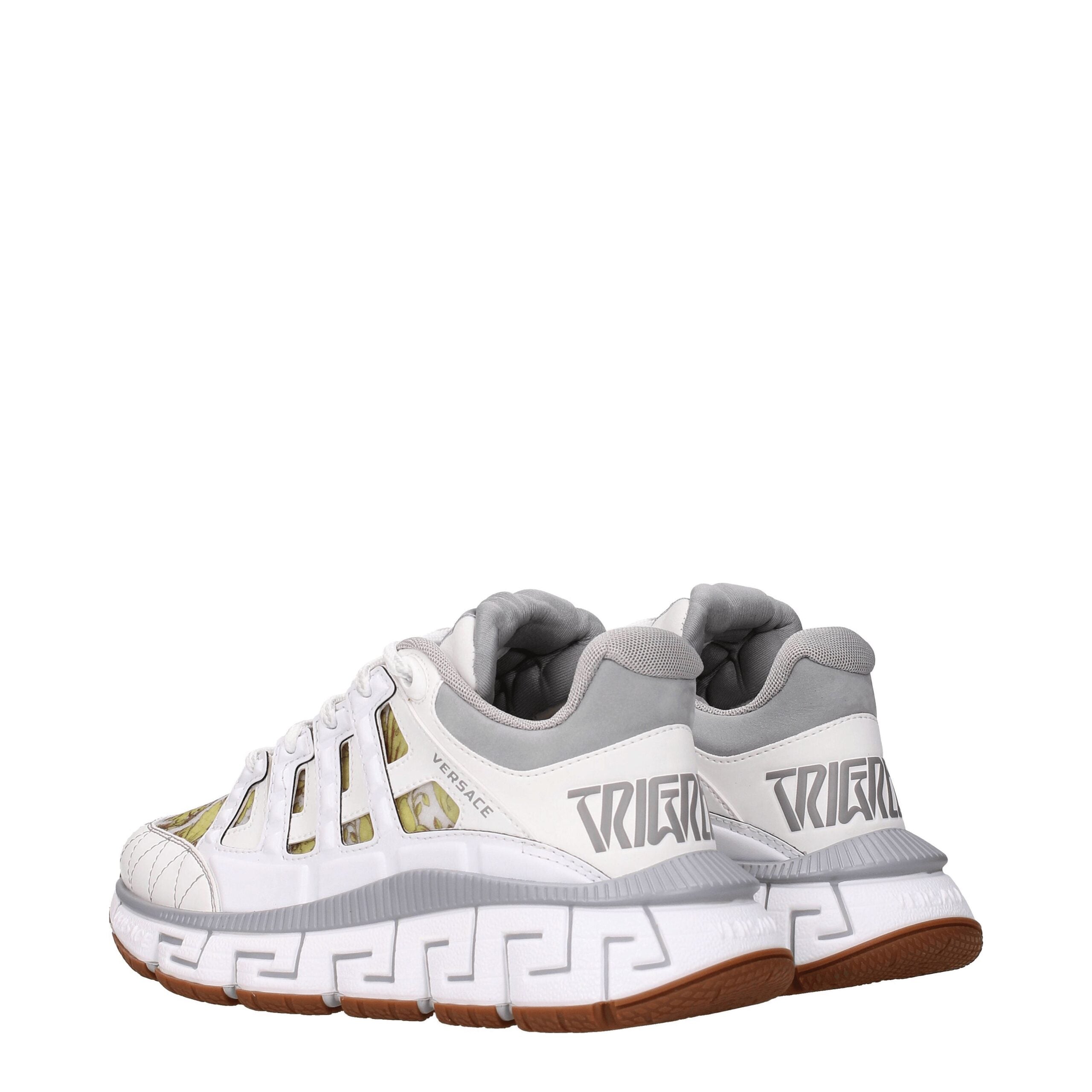 White Leather Sneakers with Versace Logo Details