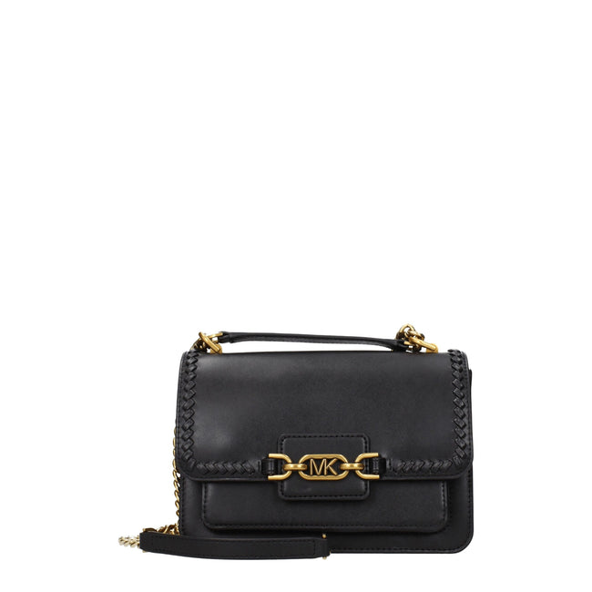 Black Leather Shoulder BagDescription: The product with MPN 30T2A7HL3LBLACK and code F70006 leather in black is a shoulder bags designed by Michael Kors. It has features like front logo, adjustable handle. Additional Info: Color details: Gold Style: Casua