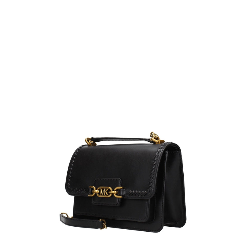 Black Leather Shoulder BagDescription: The product with MPN 30T2A7HL3LBLACK and code F70006 leather in black is a shoulder bags designed by Michael Kors. It has features like front logo, adjustable handle. Additional Info: Color details: Gold Style: Casua