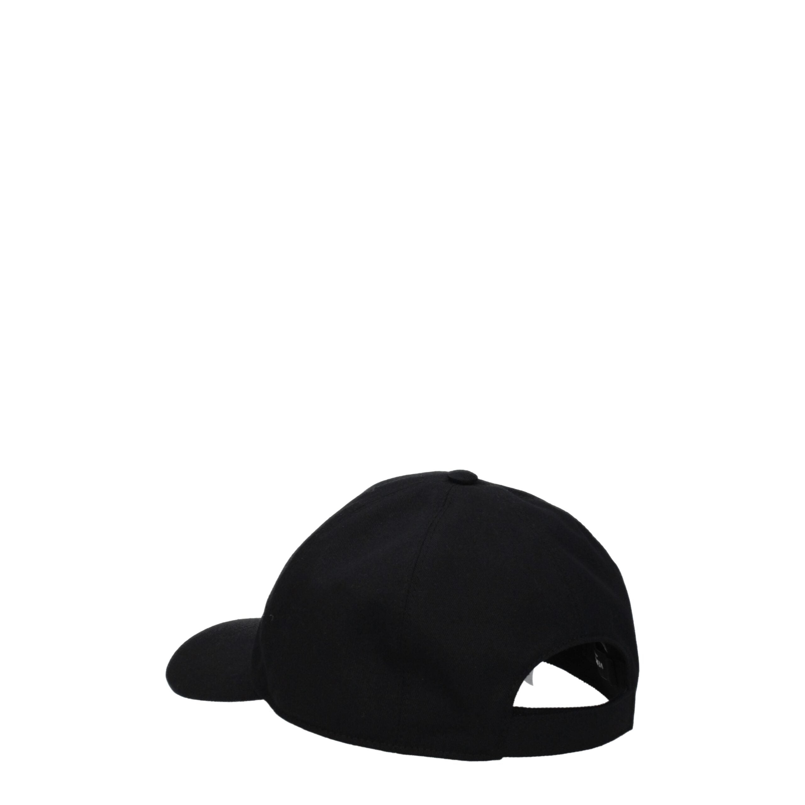 Schwarze Baseballkappe aus Baumwolle mit Logo-Riemenverschluss