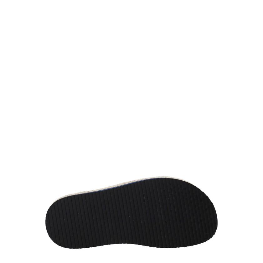 Blue Fabric SlippersDescription: The product with MPN FC52ES194F7471 and code F70128 fabric in blue is a slippers and clogs designed by Kenzo. It has features like side logo. Additional Info: Style: Casual Materials: Fabric Shoe sole: Rubber Heel height: