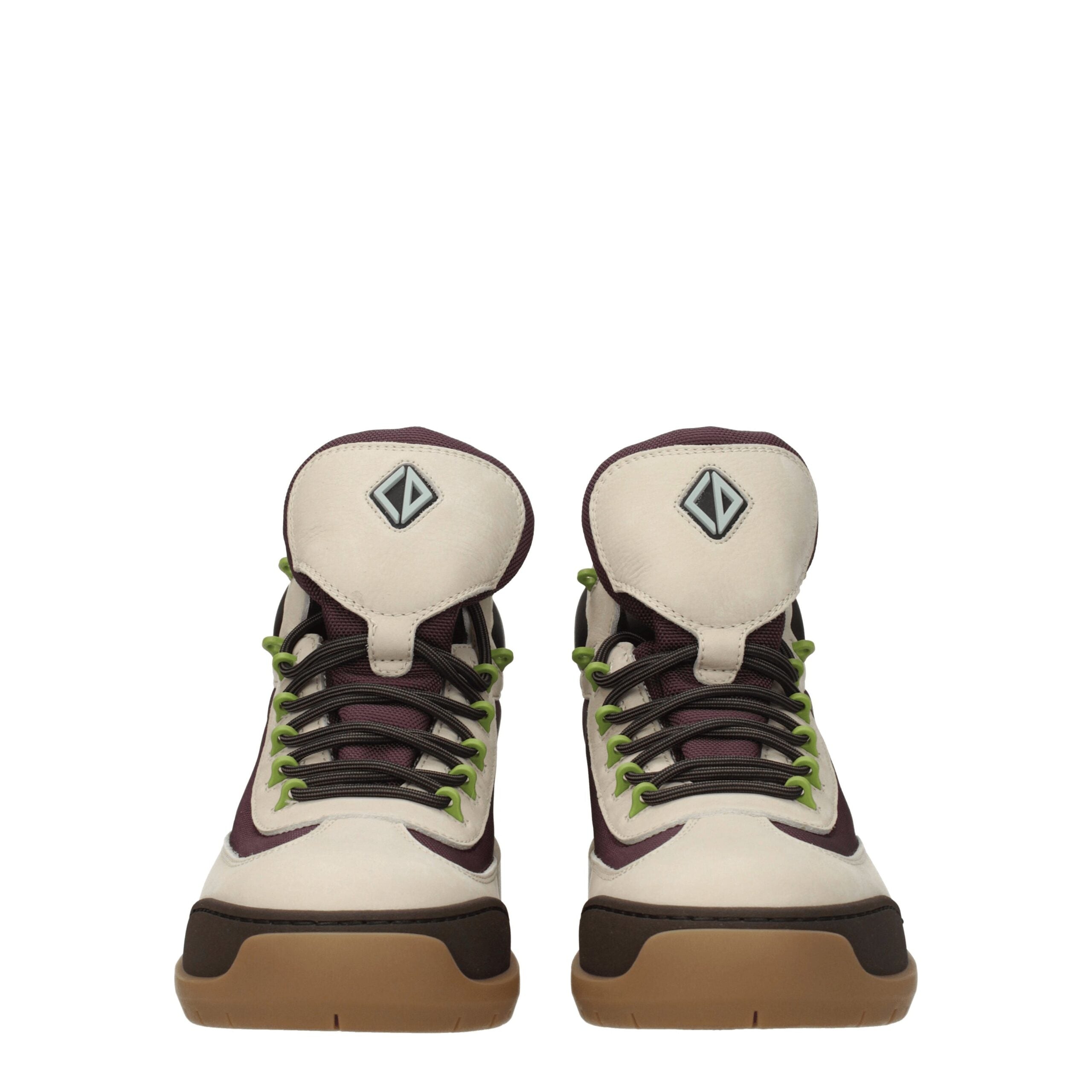 Beige Leather Ankle Boots with Vintage Logo Detail