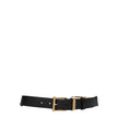Black Leather Regular BeltDescription: The product with MPN 1007417DV3T1B00V and code F75687 leather in black is a belts designed by Versace. It has features like front detail, front logo. Additional Info: Color details: Gold Style: Casual Belt height: 3.