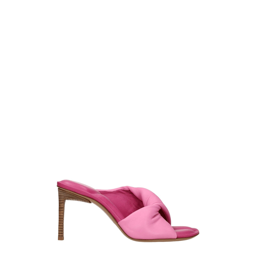 Pink Leather Stiletto Heel SandalsDescription: The product with MPN 221FO0254022430 and code F76009 leather in pink is a sandals designed by Jacquemus. Additional Info: Style: Casual Materials: Leather Shoe sole: Leather Heel height: 8.5 cm Shoe tip: Open