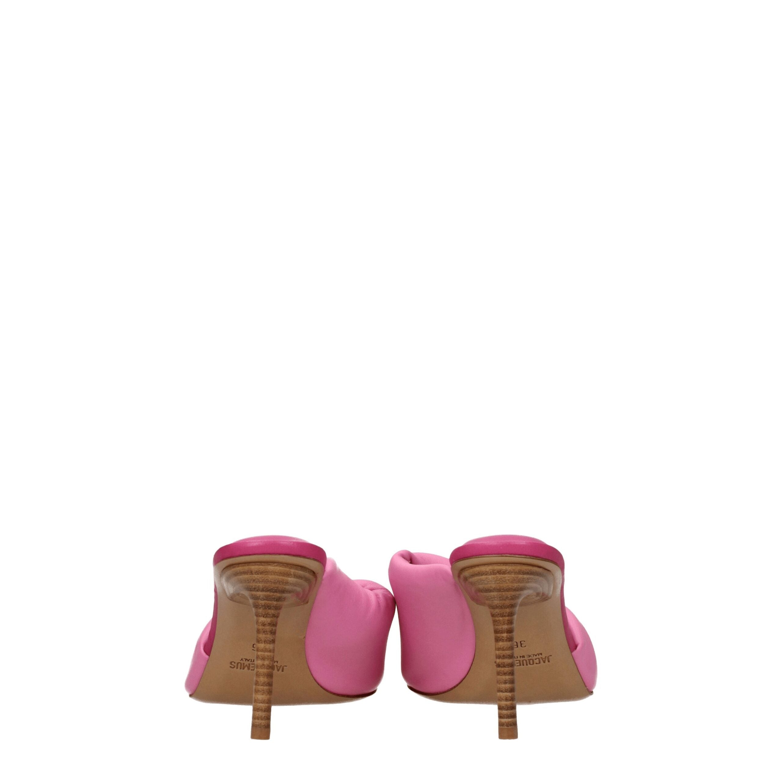 Pink Leather Stiletto Heel SandalsDescription: The product with MPN 221FO0254022430 and code F76009 leather in pink is a sandals designed by Jacquemus. Additional Info: Style: Casual Materials: Leather Shoe sole: Leather Heel height: 8.5 cm Shoe tip: Open