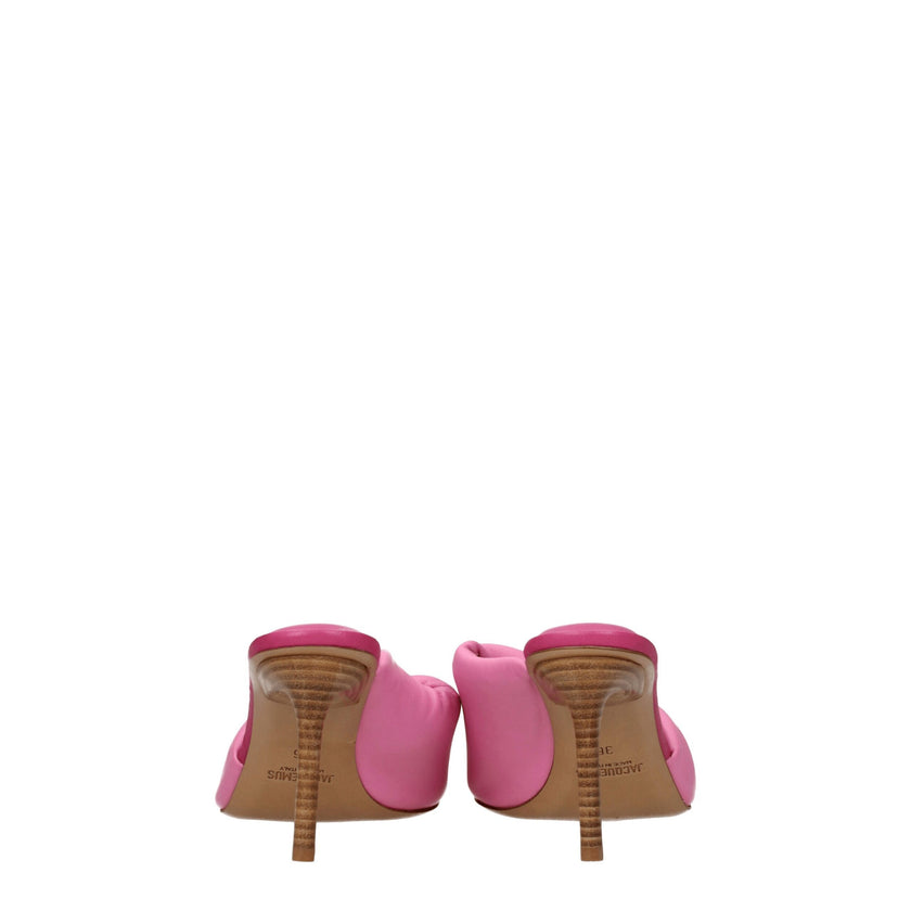 Pink Leather Stiletto Heel SandalsDescription: The product with MPN 221FO0254022430 and code F76009 leather in pink is a sandals designed by Jacquemus. Additional Info: Style: Casual Materials: Leather Shoe sole: Leather Heel height: 8.5 cm Shoe tip: Open