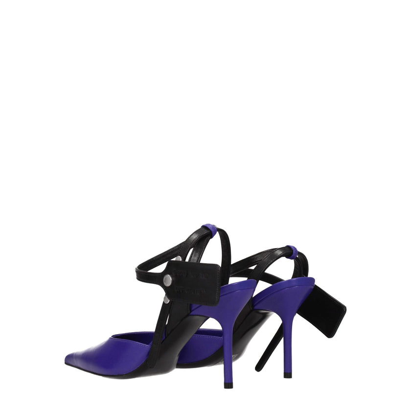 Purple Leather High Heel PumpsDescription: The product with MPN OWII007LEA0013510 and code F76015 leather in violet is a sandals designed by Off-White. It has features like side logo. Additional Info: Style: Casual Closing type: Button Closure Materials: