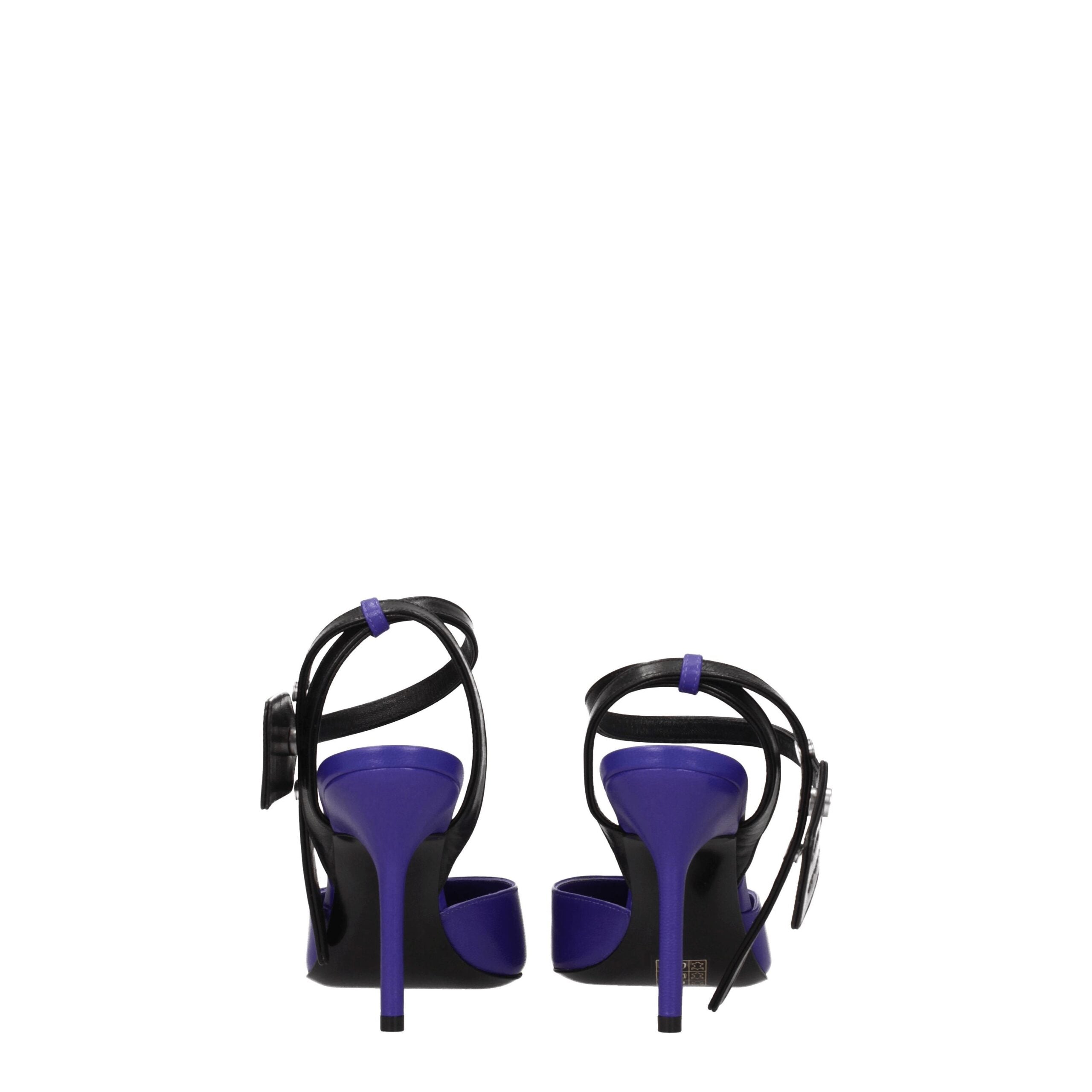 Purple Leather High Heel PumpsDescription: The product with MPN OWII007LEA0013510 and code F76015 leather in violet is a sandals designed by Off-White. It has features like side logo. Additional Info: Style: Casual Closing type: Button Closure Materials: