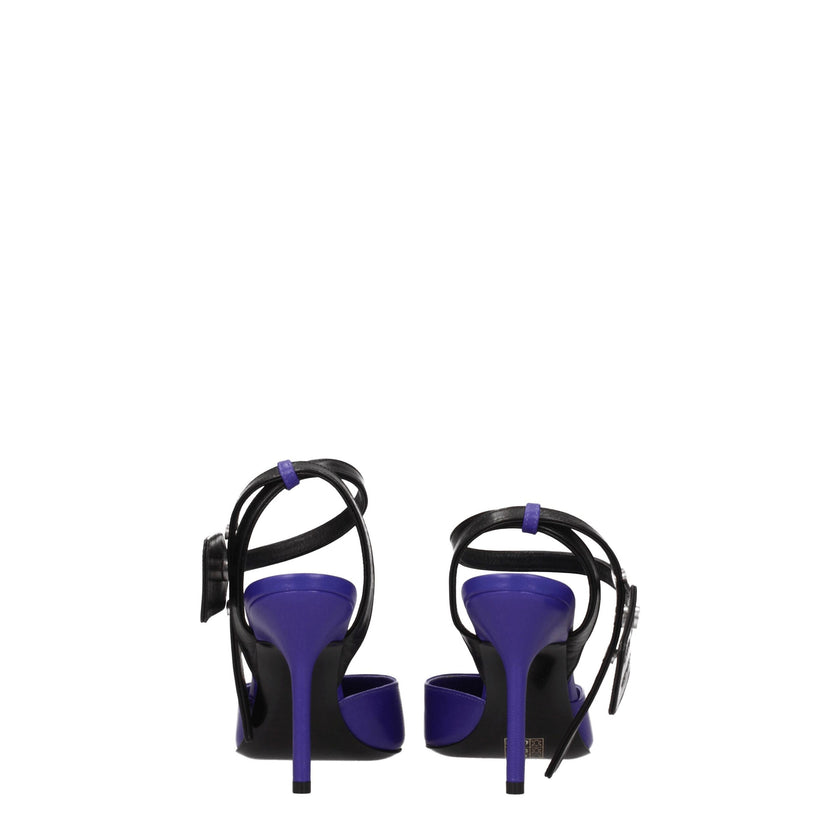 Purple Leather High Heel PumpsDescription: The product with MPN OWII007LEA0013510 and code F76015 leather in violet is a sandals designed by Off-White. It has features like side logo. Additional Info: Style: Casual Closing type: Button Closure Materials: