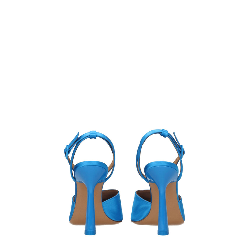 Blue Satin Stiletto Heel SandalsDescription: The product with MPN OWIH044FAB0024545 and code F76062 satin in blue is a sandals designed by Off-White. Additional Info: Style: Casual Closing type: Buckle Closure Materials: Satin Shoe sole: Leather Heel heig