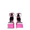 Pink Satin Platform PumpsDescription: The product with MPN 1007718DRA671PK4V and code F76587 satin in pink is a sandals designed by Versace. It has features like side detail, rhinestone. Additional Info: Color details: Gold Style: Stylish Closing type: Bu