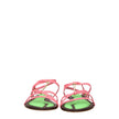 Pink Leather Flat SandalsDescription: The product with MPN 231FO0563073430 and code F76750 leather in pink is a sandals designed by Jacquemus. It has features like front logo. Additional Info: Color details: Gold Style: Casual Closing type: Buckle Closure