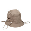 Beige Cotton Bucket HatDescription: The product with MPN 235AC4705047150 and code F76828 cotton in beige is a hats designed by Jacquemus. It has features like front logo. Additional Info: Color details: Silver Style: Casual Materials: Cotton Composition: