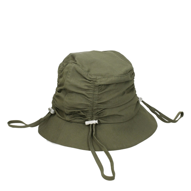 Green Cotton Bucket HatDescription: The product with MPN 235AC4705047560 and code F76828 cotton in green is a hats designed by Jacquemus. It has features like front logo. Additional Info: Color details: Silver Style: Casual Materials: Cotton Composition: