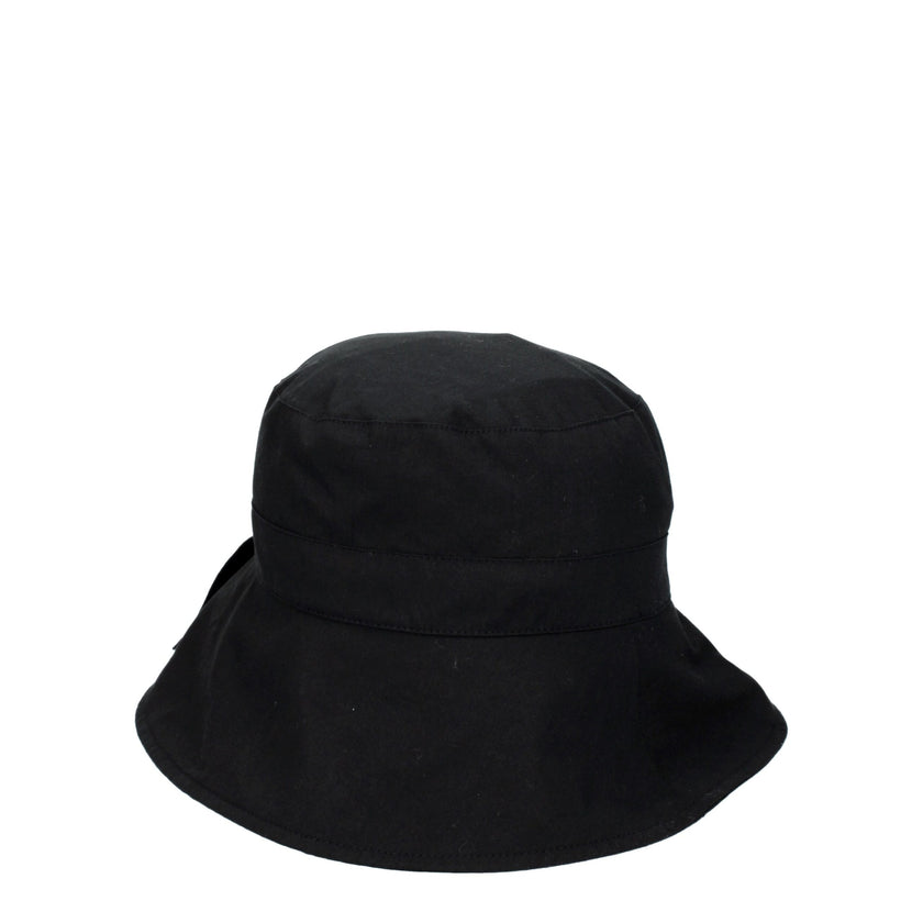 Black Cotton Bucket HatDescription: The product with MPN 235AC4485047380 and code F76830 cotton in black is a hats designed by Jacquemus. It has features like vintage effect. Additional Info: Style: Casual Materials: Cotton Composition: 75% cotton- polyam