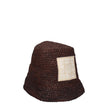 Brown Raffia Bucket HatDescription: The product with MPN 235AC4505046850 and code F76831 raffia in brown is a hats designed by Jacquemus. It has features like colors that may vary, front logo. Additional Info: Style: Casual Materials: Raffia Composition: