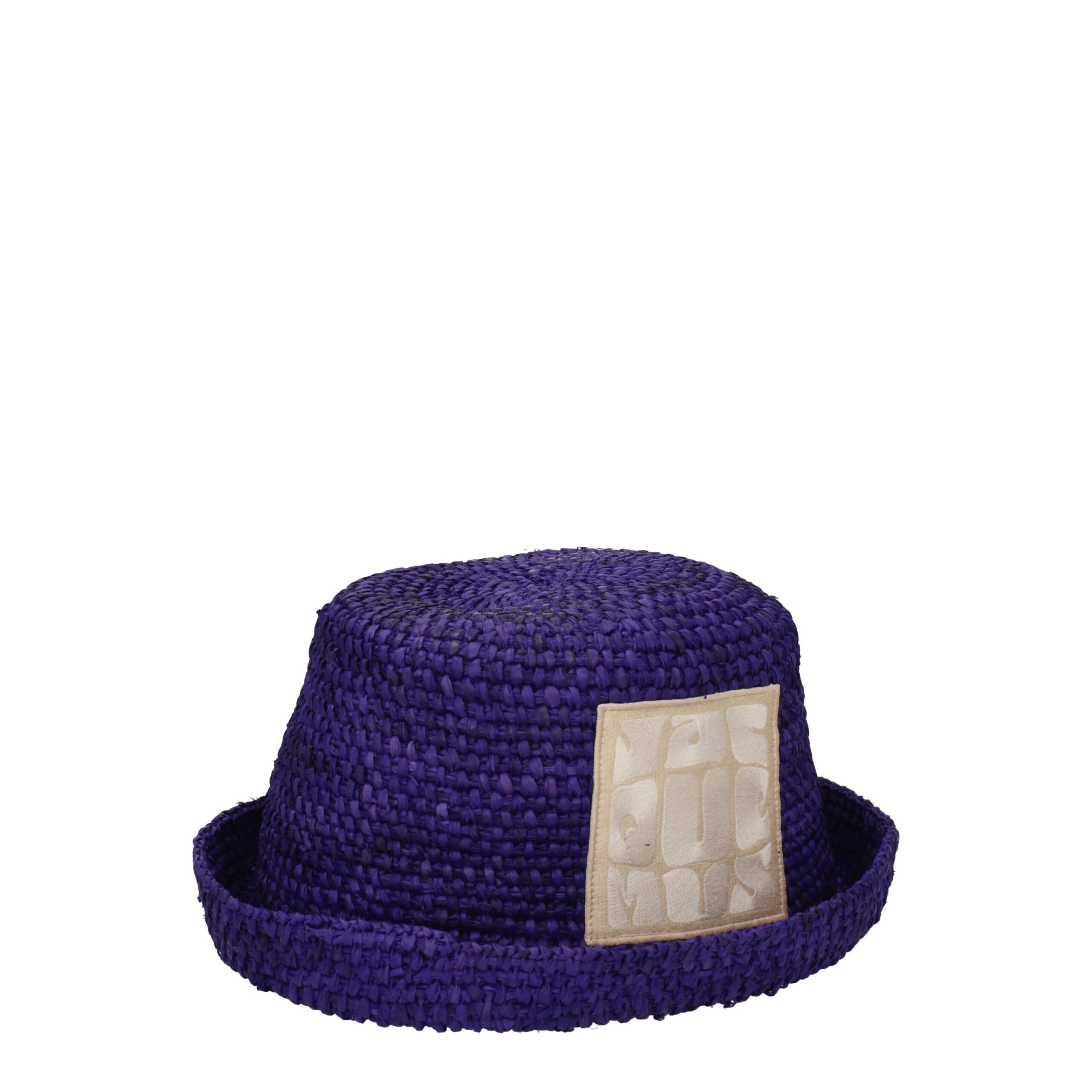 Purple Raffia HatDescription: The product with MPN 235AC4505046650 and code F76831 raffia in violet is a hats designed by Jacquemus. It has features like colors that may vary, front logo. Additional Info: Style: Casual Materials: Raffia Composition: 100%