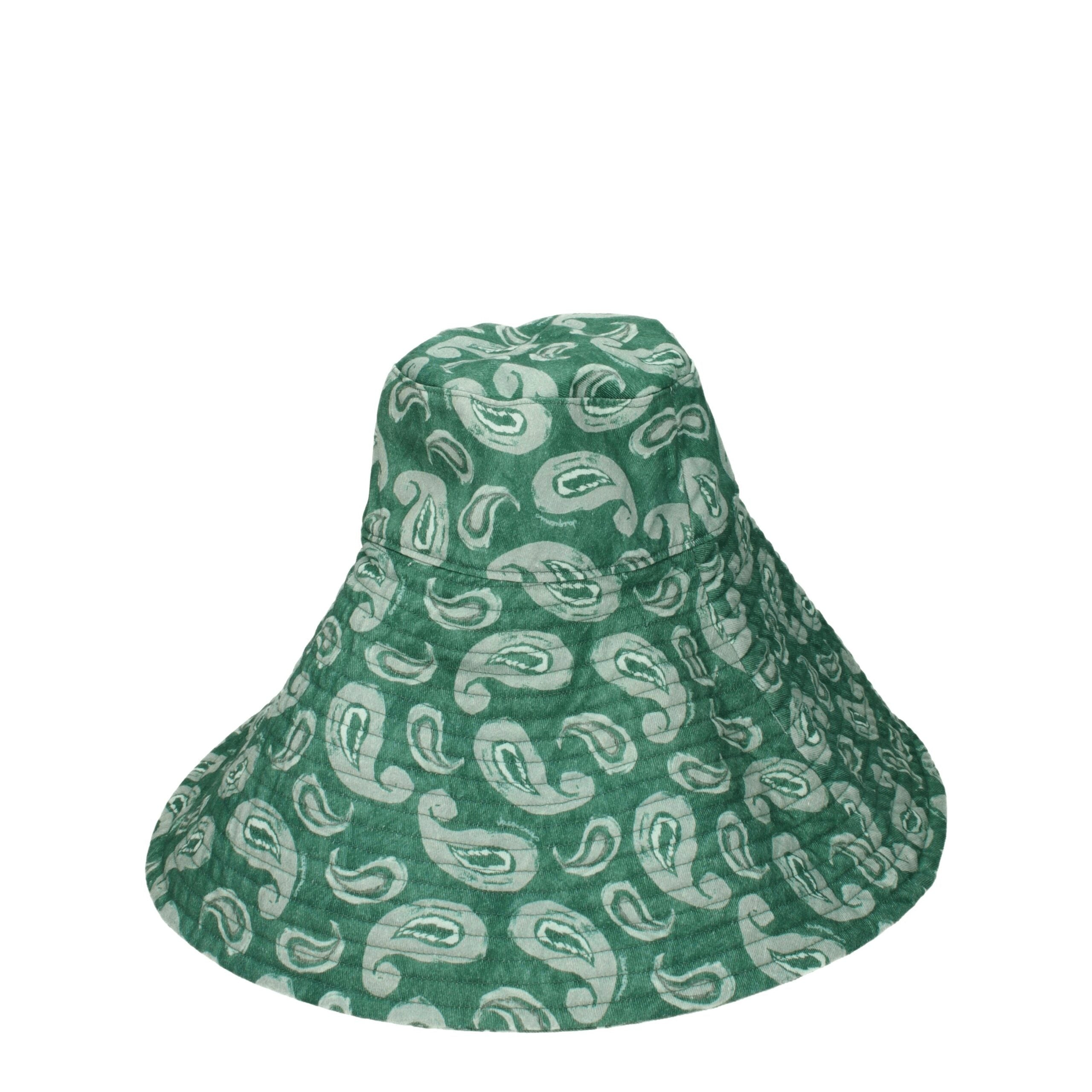 Green Cotton SunhatDescription: The product with MPN 235AC47413845CQ and code F78007 cotton in green is a hats designed by Jacquemus. It has features like side logo, print which can vary. Additional Info: Style: Vintage Materials: Cotton MPN: 235AC4741384