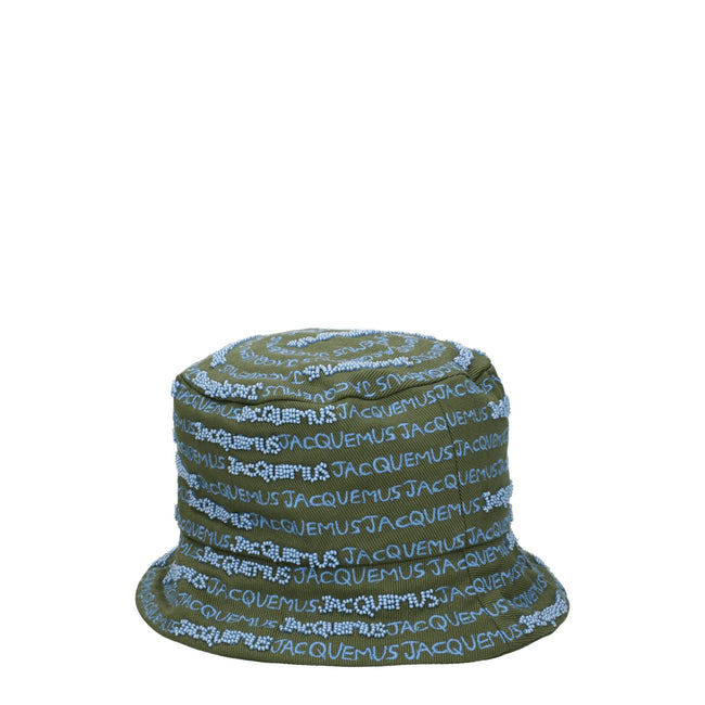 Green Cotton Bucket HatDescription: The product with MPN 235AC4515012560 and code F78006 cotton in green is a hats designed by Jacquemus. It has features like logo, beaded, embellishment may vary. Additional Info: Style: Casual Materials: Cotton Secondary