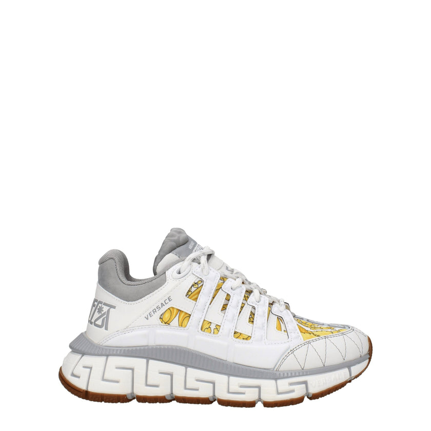 White Fabric Athletic SneakersDescription: The product with MPN 1004182D15TCG6WA70 and code F78134 fabric in white is a sneakers designed by Versace. It has features like front logo, side logo, back logo, print which can vary. Additional Info: Style: Casu