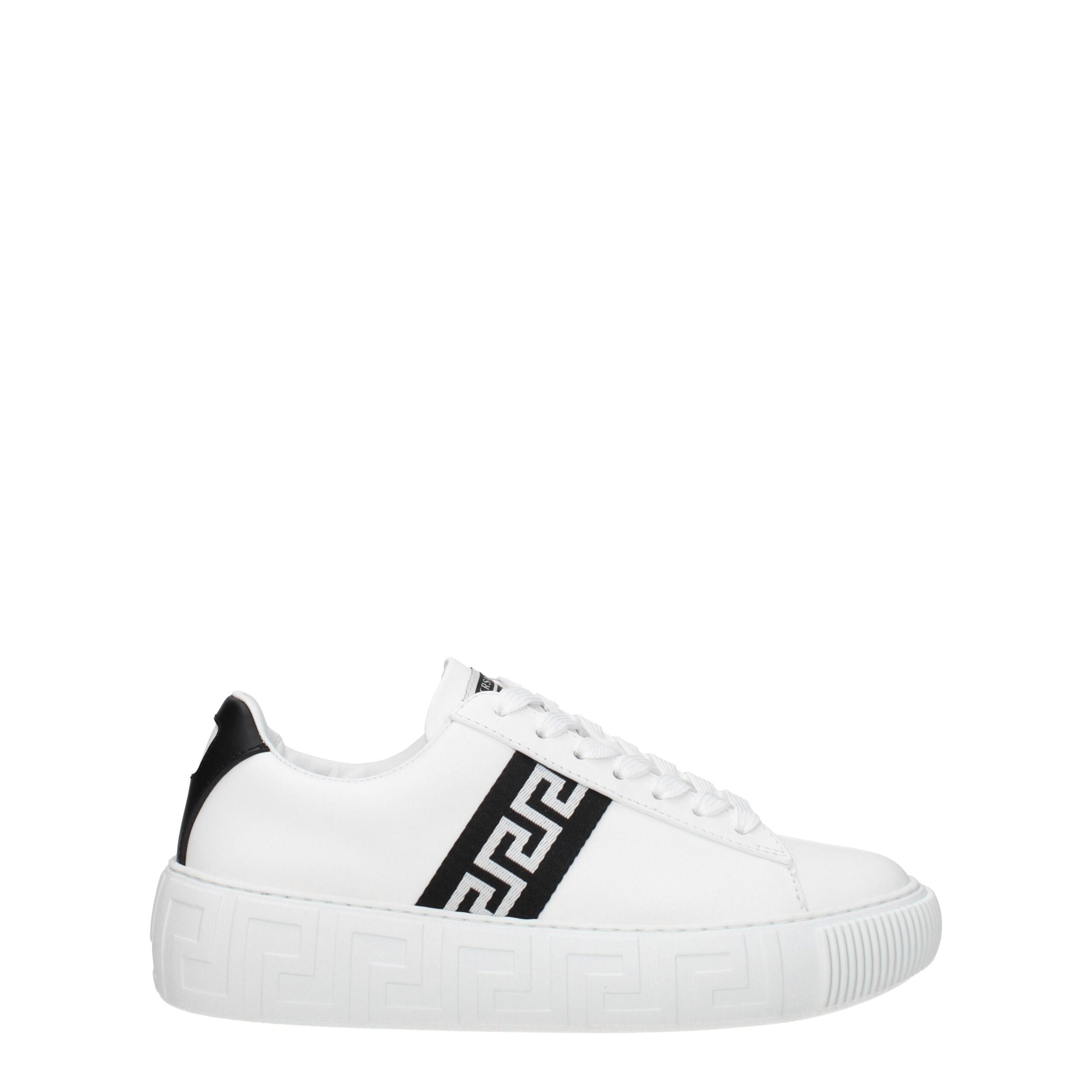 White Leather Low Top SneakersDescription: The product with MPN 10041841A007752W020 and code F78138 leather in white is a sneakers designed by Versace. It has features like front logo. Additional Info: Style: Casual Closing type: Lace up Closure Materials