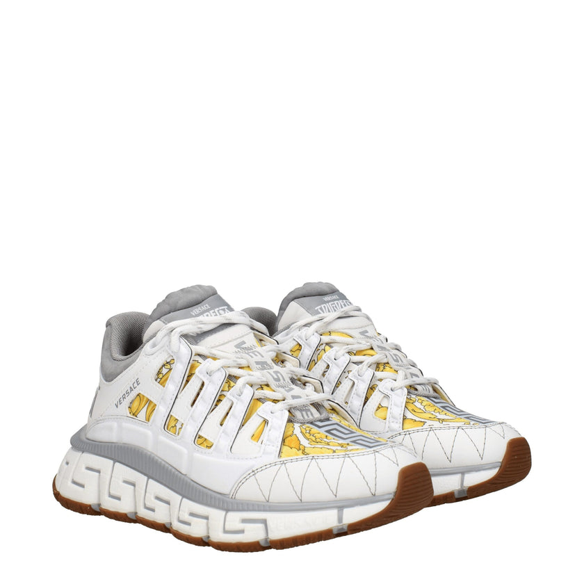 White Fabric Athletic SneakersDescription: The product with MPN 1004182D15TCG6WA70 and code F78134 fabric in white is a sneakers designed by Versace. It has features like front logo, side logo, back logo, print which can vary. Additional Info: Style: Casu