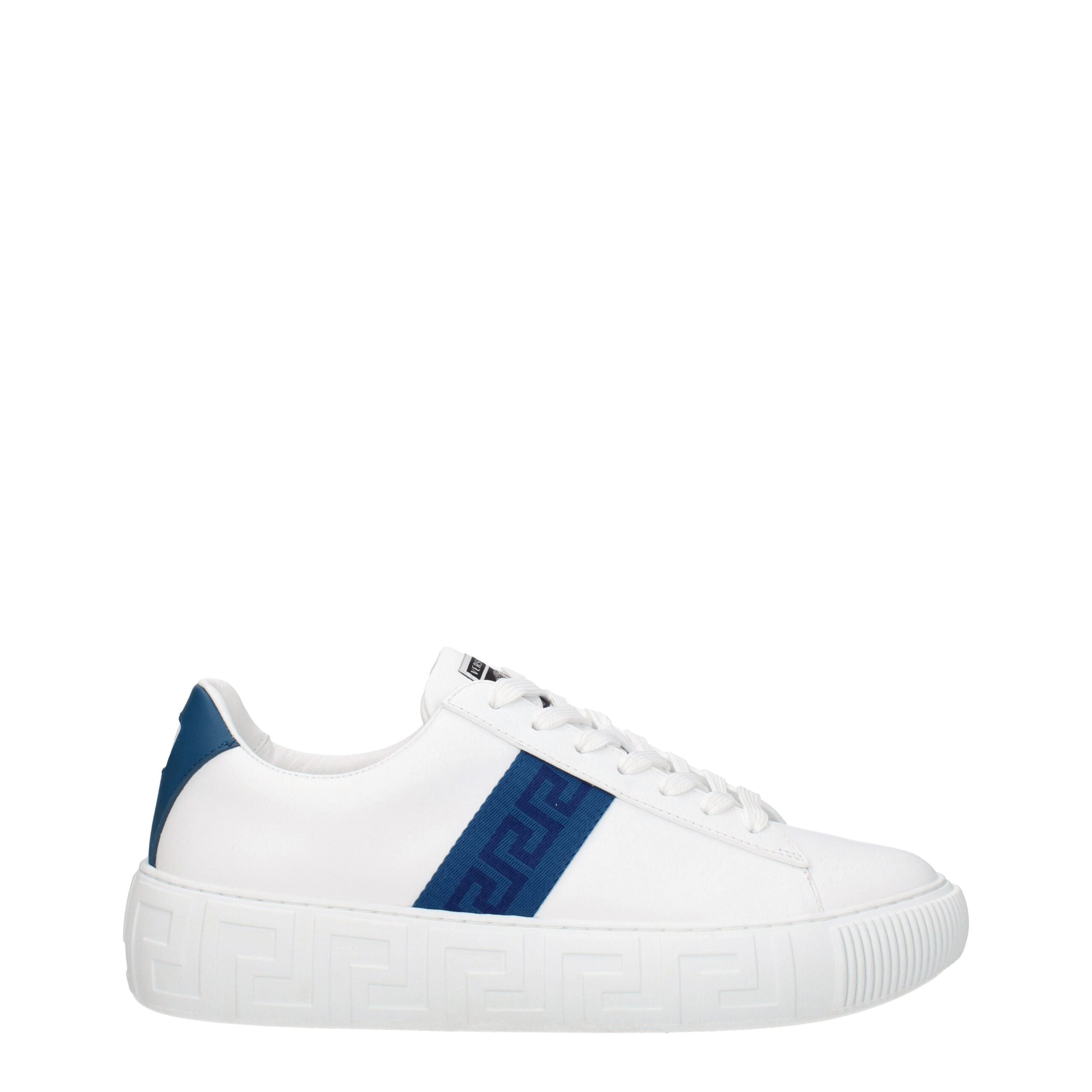 White Leather Low Top SneakersDescription: The product with MPN DSU84041A007756W970 and code F69426 leather in white is a sneakers designed by Versace. It has features like side detail, front logo. Additional Info: Style: Casual Closing type: Lace up Clos