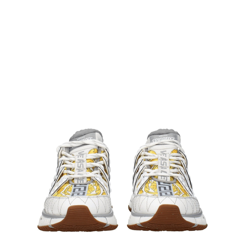 White Fabric Athletic SneakersDescription: The product with MPN 1004182D15TCG6WA70 and code F78134 fabric in white is a sneakers designed by Versace. It has features like front logo, side logo, back logo, print which can vary. Additional Info: Style: Casu