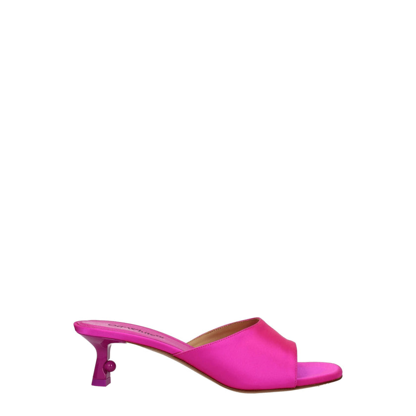 Pink Satin Stiletto Heel SandalsDescription: The product with MPN OWIJ027FAB0023232 and code F78154 satin in fuchsia is a sandals designed by Off-White. Additional Info: Style: Casual Materials: Satin Shoe sole: Leather Heel height: 5 cm Shoe tip: Open to