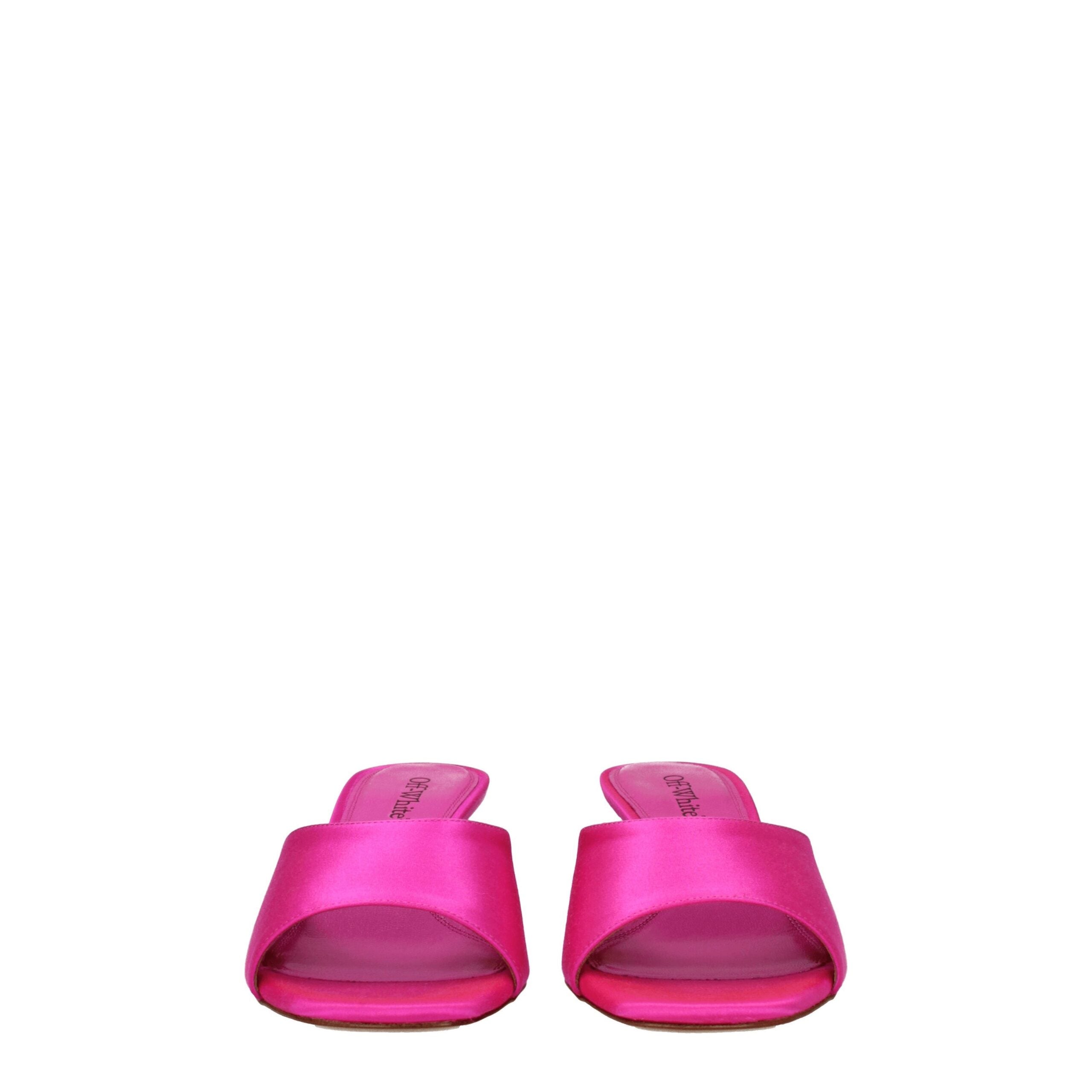 Pink Satin Stiletto Heel SandalsDescription: The product with MPN OWIJ027FAB0023232 and code F78154 satin in fuchsia is a sandals designed by Off-White. Additional Info: Style: Casual Materials: Satin Shoe sole: Leather Heel height: 5 cm Shoe tip: Open to