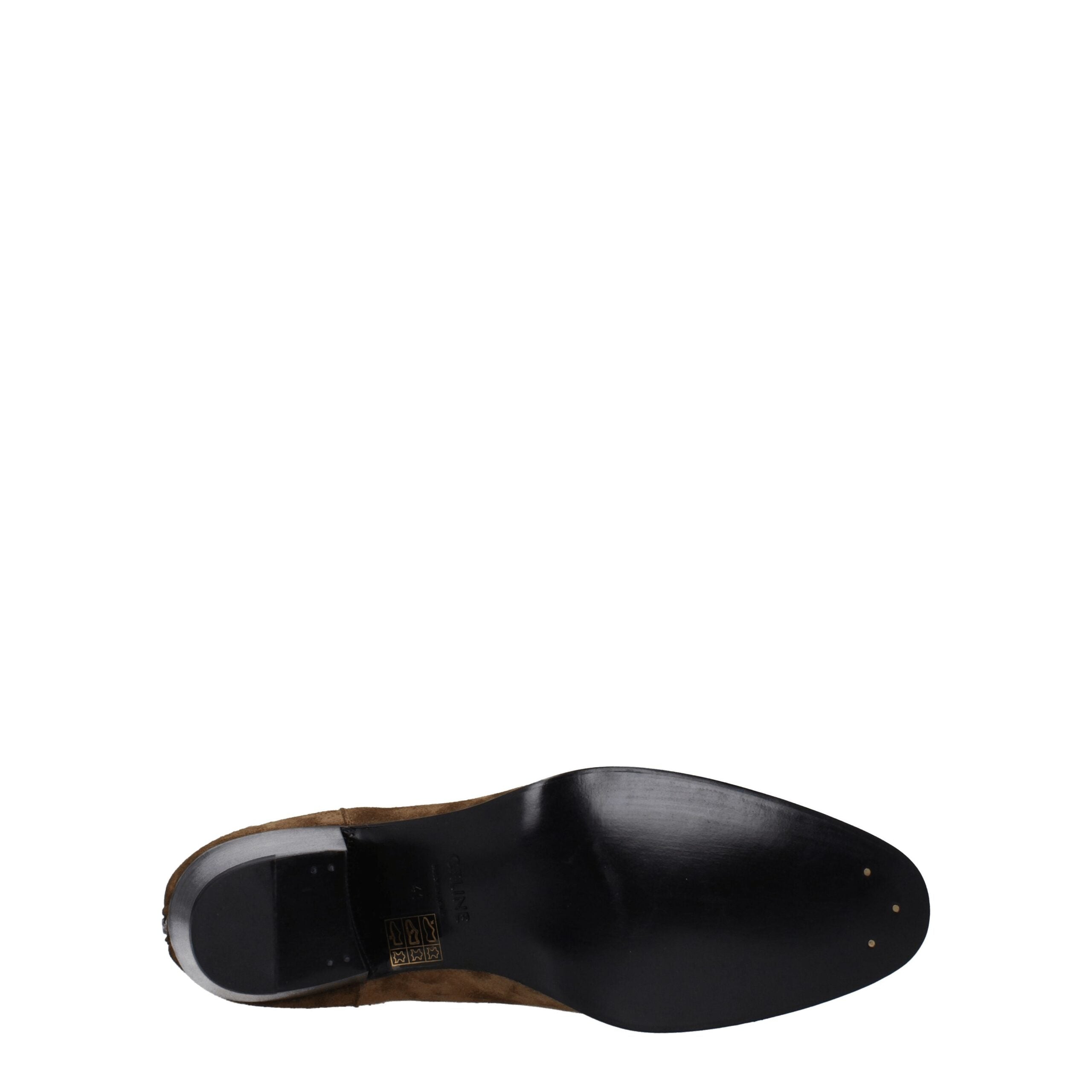 Brown Leather Ankle BootsDescription: The product with MPN 356133358C18TP and code F78307 suede in brown is a ankle boots designed by Celine. It has features like vintage effect. Additional Info: Color details: Silver Style: Casual Closing type: Zip Closu