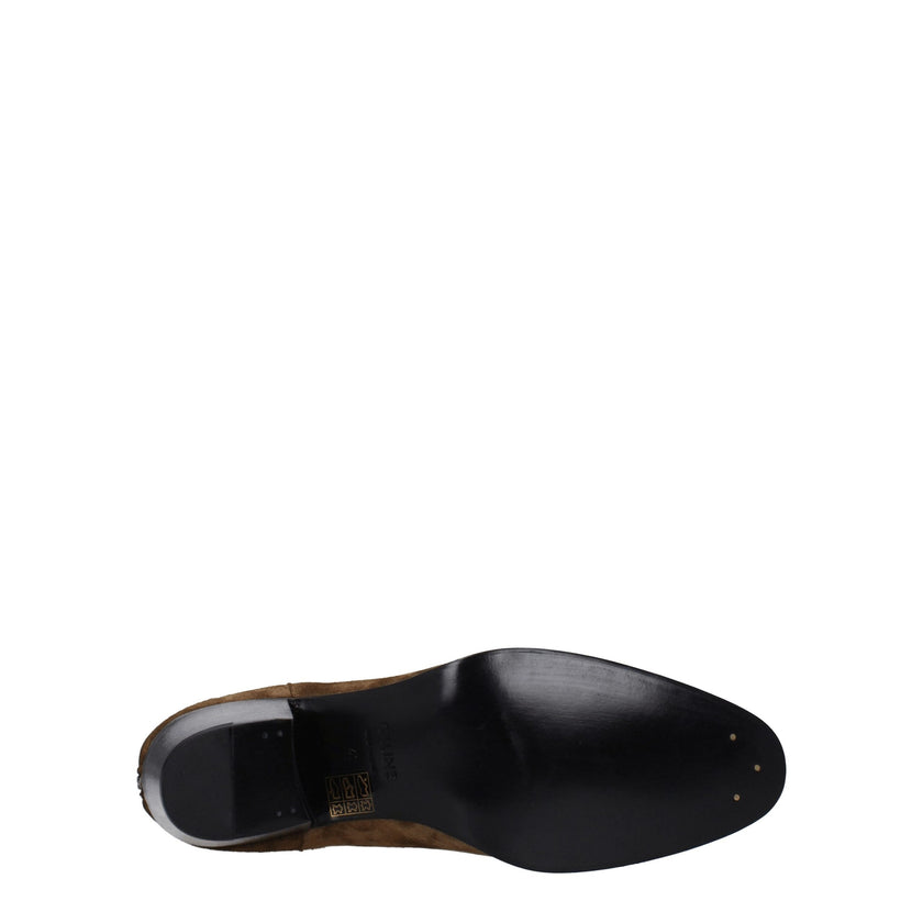 Brown Leather Ankle BootsDescription: The product with MPN 356133358C18TP and code F78307 suede in brown is a ankle boots designed by Celine. It has features like vintage effect. Additional Info: Color details: Silver Style: Casual Closing type: Zip Closu