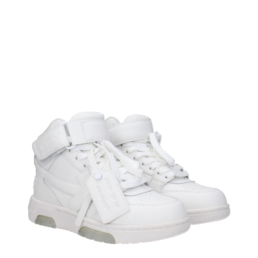 White Leather High Top SneakersDescription: The product with MPN OWIA275LEA0020101 and code F78671 leather in white is a sneakers designed by Off-White. It has features like side detail, removable detail, front logo, side logo, back logo. Additional Info: