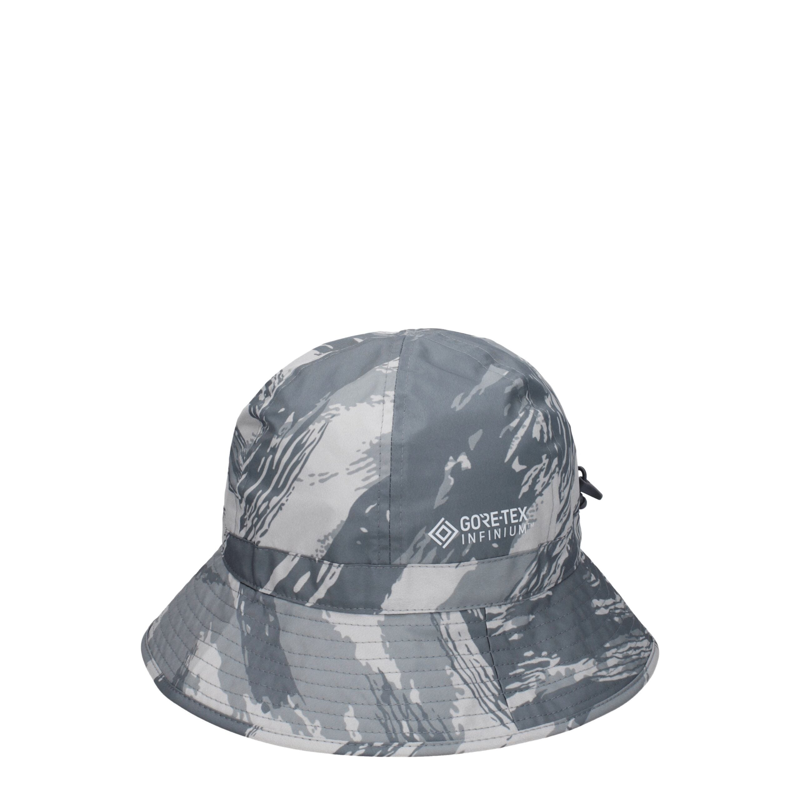 Gray Polyester Bucket HatDescription: The product with MPN 3B00001596I0F92 and code F78991 polyester in gray is a hats designed by Moncler. It has features like front logo. Additional Info: Style: Sporty Glam Closing type: Drawstring Closure Materials: Po