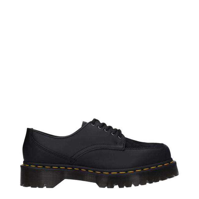 Black Leather Oxfords And DerbiesDescription: The product with MPN U5IBEX31171001 and code F79198 leather in black is a lace up and monkstrap designed by Dr. Martens. Additional Info: Style: Casual Closing type: Lace up Closure Materials: Leather Shoe sol