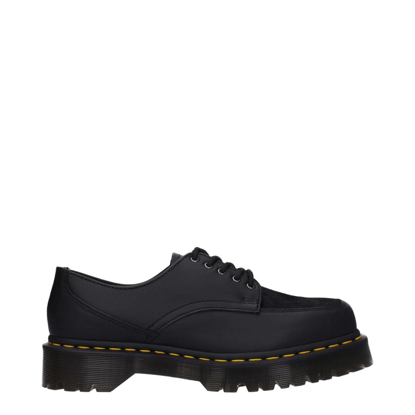 Black Leather Oxfords And DerbiesDescription: The product with MPN U5IBEX31171001 and code F79198 leather in black is a lace up and monkstrap designed by Dr. Martens. Additional Info: Style: Casual Closing type: Lace up Closure Materials: Leather Shoe sol