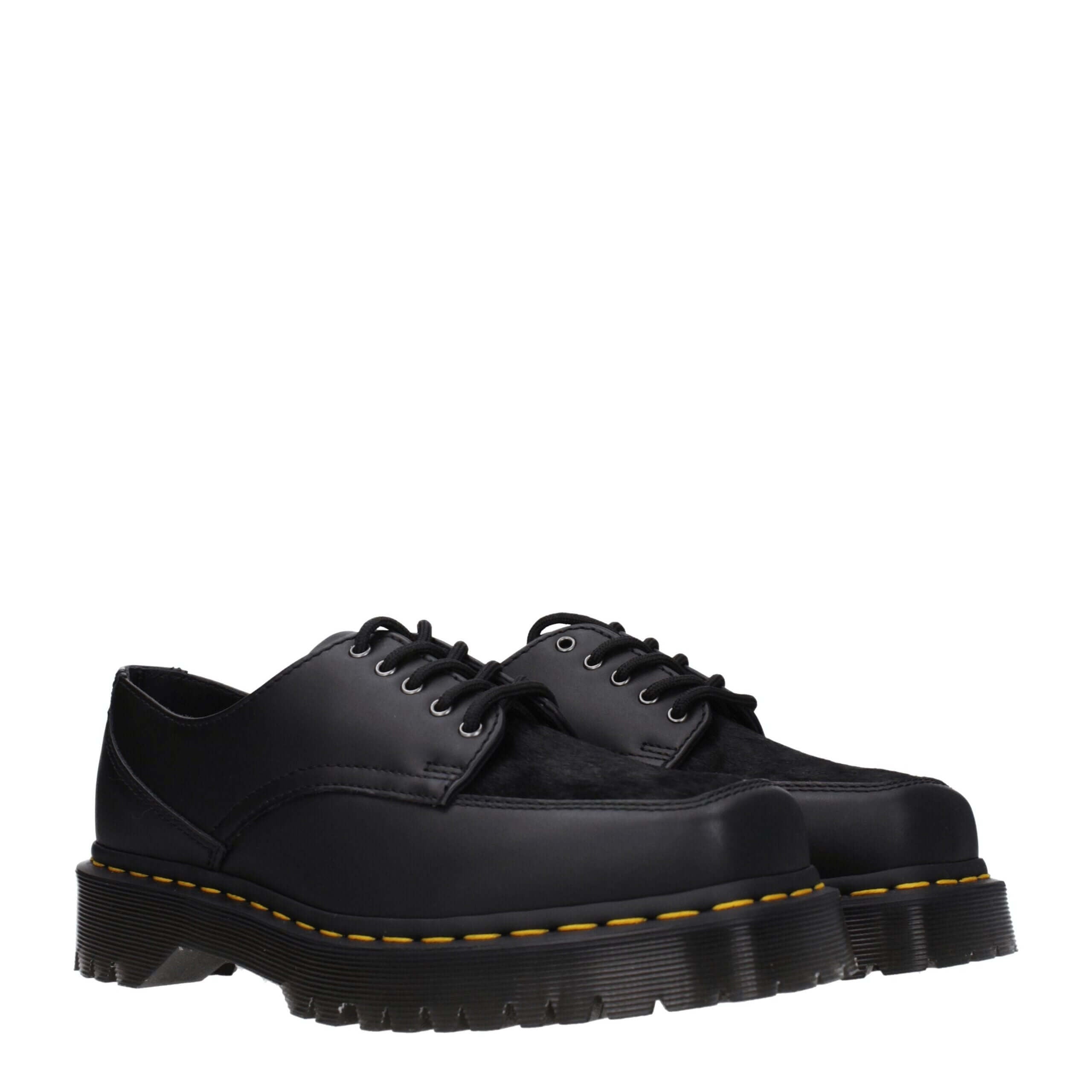 Black Leather Oxfords And DerbiesDescription: The product with MPN U5IBEX31171001 and code F79198 leather in black is a lace up and monkstrap designed by Dr. Martens. Additional Info: Style: Casual Closing type: Lace up Closure Materials: Leather Shoe sol